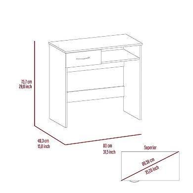 Plano Two Piece Home office Set, One Drawer, Four Shelves By Separated