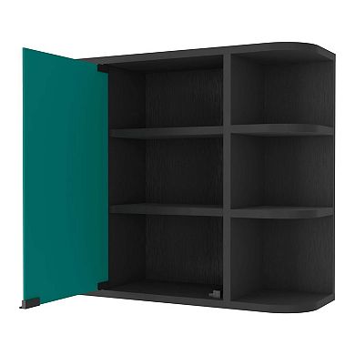 Valdez Medicine Cabinet With Six Shelves, Mirror Cabinet