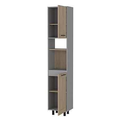 Everly Kitchen Pantry, Six Shelves, Double Door