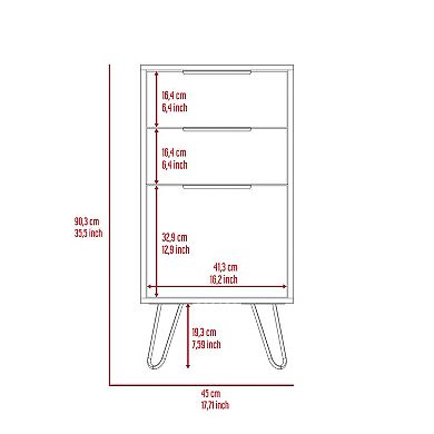 London Dresser, Three Drawers, Superior Top, Hairpin Legs