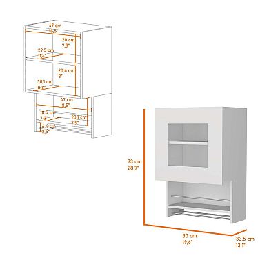 Florence Kitchen Wall Cabinet, Spice and Towel Rack