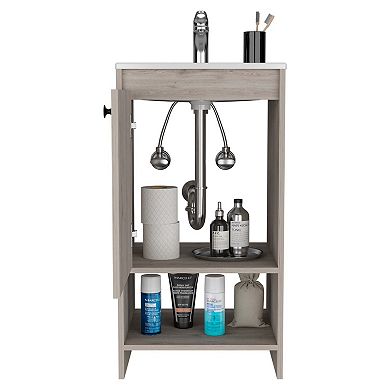 Chariot Free Standing Vanity Cabinet, One Open shelf