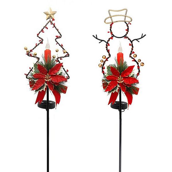 Maggift 32 Inches Solar Christmas Decorations Outdoor Led Solar Powered