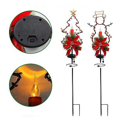 Maggift 32 Inches Solar Christmas Decorations Outdoor Led Solar Powered Candle Xmas Pathway Lights
