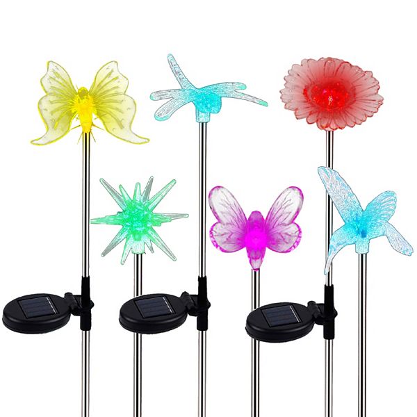 Maggift 6 Pack Outdoor Solar Figurine Lights, Solar Powered Garden