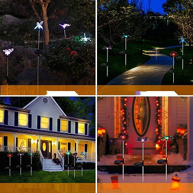 Maggift 6 Pack Outdoor Solar Figurine Lights, Solar Powered Garden Stake Light