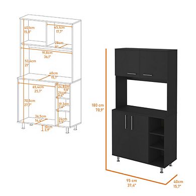 Colorado Pantry Cabinet, Three Open Shelves