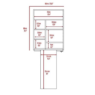Dalton Foldable Table, One Shelf With Seven Divisions