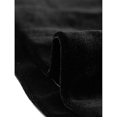 Women's Long Sleeve Office Collarless One Button Velvet Blazer