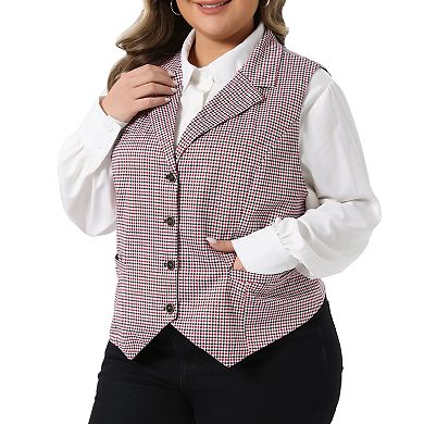 Plus Size Waistcoat Vest for Women Vintage Vest Button Steampunk Dress Jacquard Jacket