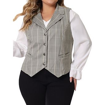 Plus Size Waistcoat Vest For Women Vintage Vest Button Steampunk Dress Jacquard Jacket