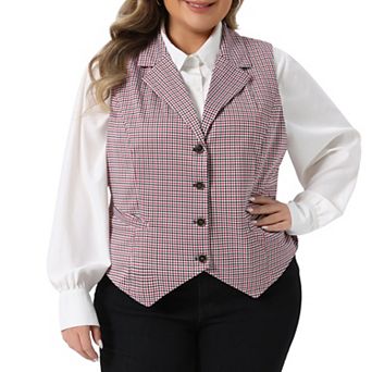 Plus Size Waistcoat Vest for Women Vintage Vest Button Steampunk Dress Jacquard Jacket