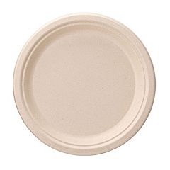 ECO SOUL 100% Compostable 9 Inch Paper Plates 100-Pack Disposable