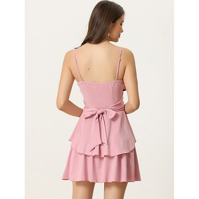 Tiered Crisscross Spaghetti Strap Dress main image 1
