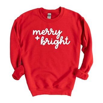 Merry And Bright Bold Cursive Sweatshirt