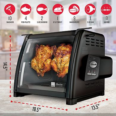 Ronco Modern Rotisserie Oven, Large Capacity (15lbs) Countertop Oven, Multi-purpose Basket