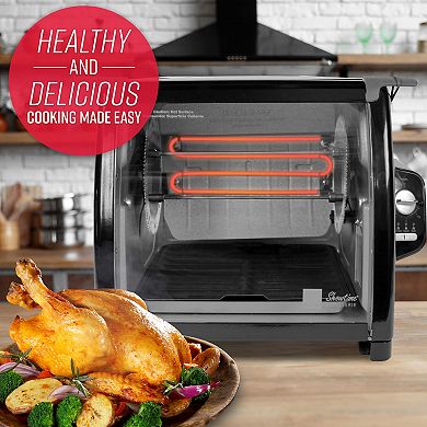 Ronco Modern Rotisserie Oven, Large Capacity (15lbs) Countertop Oven, Multi-purpose Basket