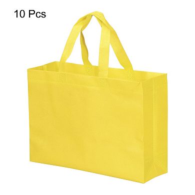 9.84"x13.78" Reusable Gift Bag, 10pcs Horizontal Style Non-woven Grocery Tote Bag