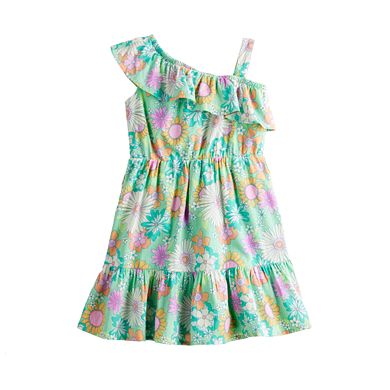 Baby & Toddler Girl Jumping Beans Ruffle Tiered One-Shoulder Dress
