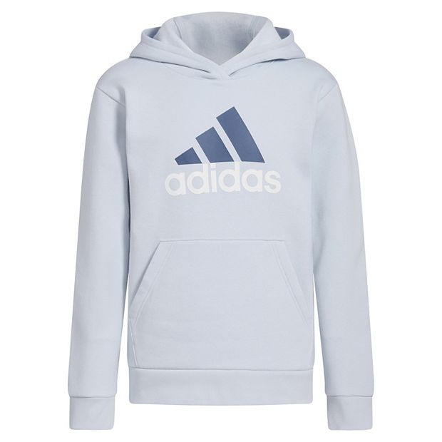 Adidas Ess Hood Graphic Pullover Halo Blue 6 Kids Originals Hoodies Sweatshirts