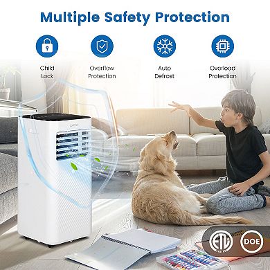 10000 BTU 4-in-1 Portable Air Conditioner with Humidifier and Sleep Mode