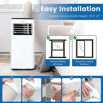 10000 BTU 4-in-1 Portable Air Conditioner with Humidifier and Sleep Mode