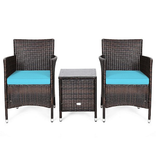 3 Pcs Outdoor Rattan Wicker Furniture Set