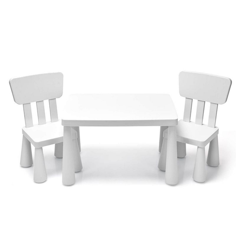 Melissa & Doug White Wooden Table & Chairs Set