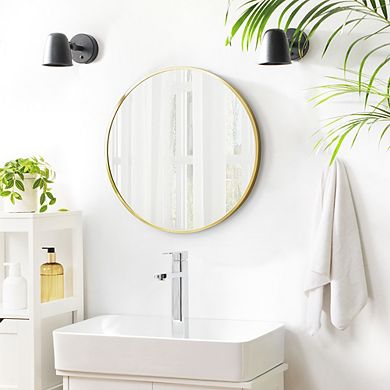 Round Wall Mirror, Decorative Circle Mirror, Metal Frame