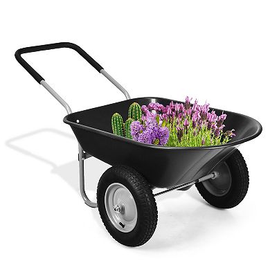 2 Tire Wheelbarrow Garden Cart Heavy-duty Dolly Utility Cart