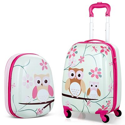 2 Pieces 12 Inch 16 Inch Kids Luggage Set with Backpack and Suitcase for Travel