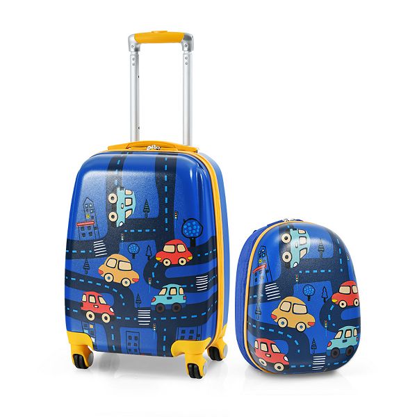 2 Pieces 12 Inch 18 Inch Kids Luggage Set with Backpack and Suitcase ...