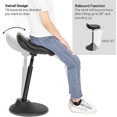 Standing Desk Chair, Swivel Ergonomic Standing Stool, Adjustable Height 23.6-33.3 Inches