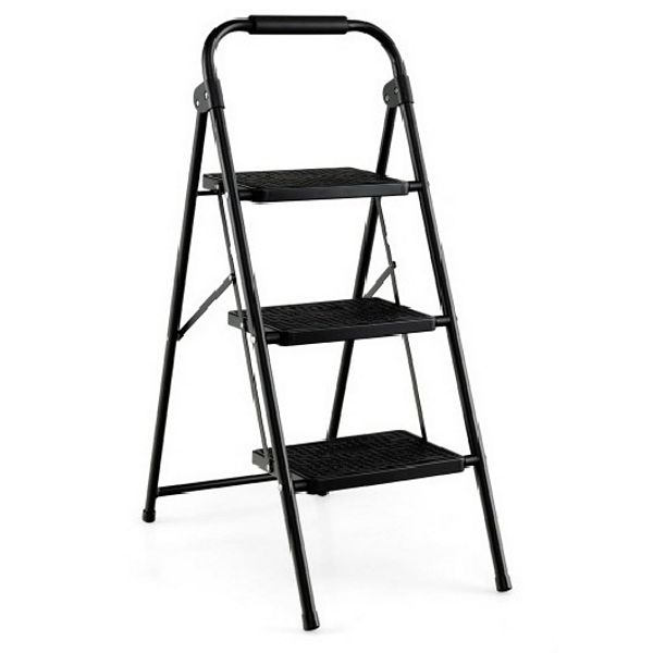 Step Ladder with Wide Anti-Slip Pedal-3 Step