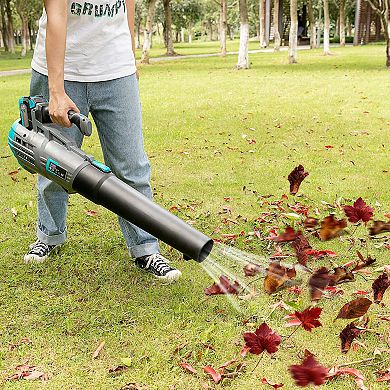 Electrical Cordless Leaf Blower with Battery and Charger-Gray