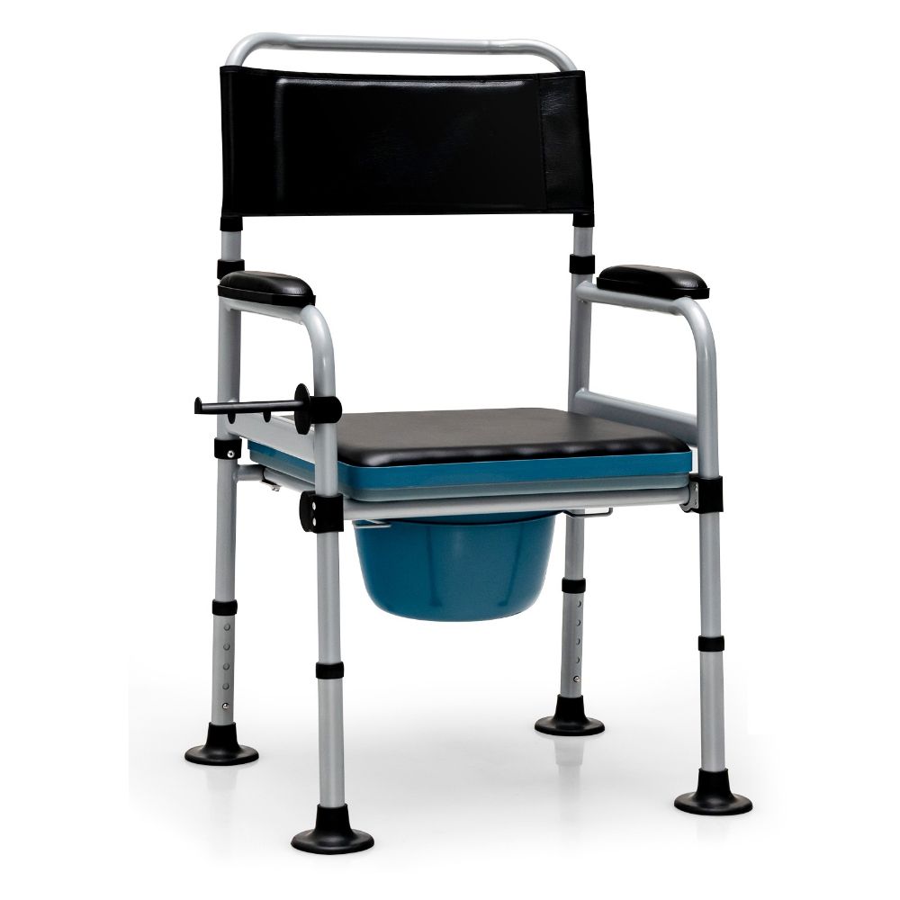 EVA Padded Shower Chair w/ Arms and Back for Seniors Disabled Tool-Free  Assembly