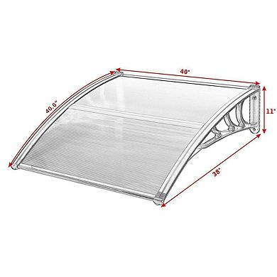 40 x 40 Inch Outdoor Polycarbonate Front Door Window Awning Canopy