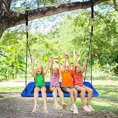 60 Inches Platform Tree Swing Outdoor with  2 Hanging Straps