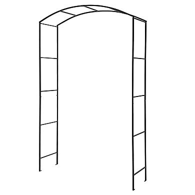 Garden Arch Arbor Trellis with Plant Stand Archway-Black