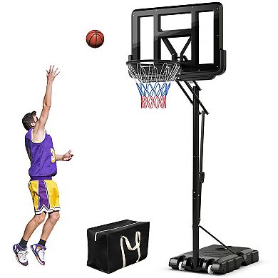 Portable Basketball Hoop with 8 to 10 Feet 5-Level Height Adjustable