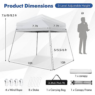 10 x 10 Feet Outdoor Instant Pop-up Canopy with Carrying Bag