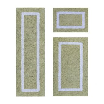 Better Trends Hotel Collection Large Border 3 pc Bath Rug Set