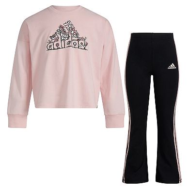 Baby & Toddler Girls adidas Graphic Tee & Flare Pants Set