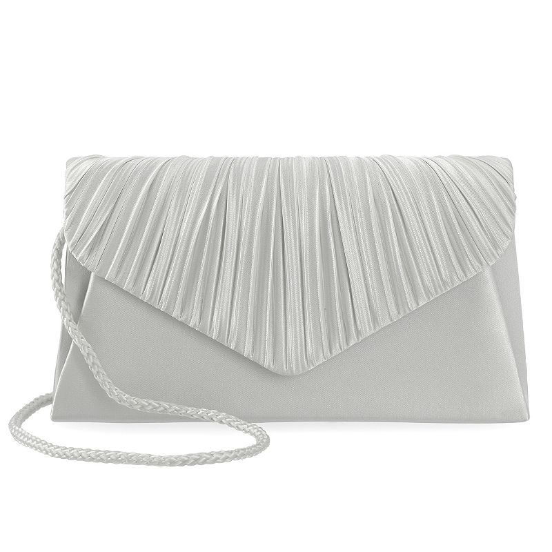 UPC 684835136457 product image for Gunne Sax by Jessica McClintock Lily Pleated Clutch Bag, Silver | upcitemdb.com