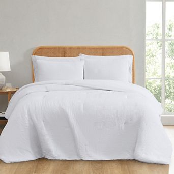 Truly Soft Textured Waffle Knit Comforter Set