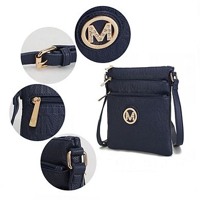 MKF Collection Lennit Embossed M Signature Crossbody Bag by Mia K