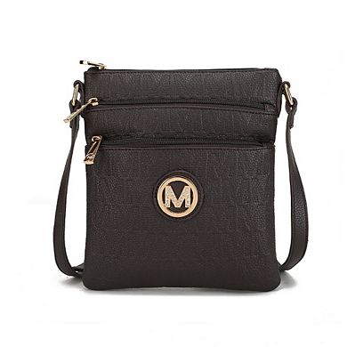 MKF Collection Lennit Embossed M Signature Crossbody Bag by Mia K