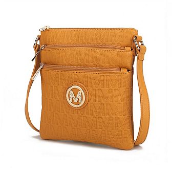 MKF Collection Lennit Embossed M Signature Crossbody Bag by Mia K