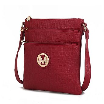MKF Collection Lennit Embossed M Signature Crossbody Bag by Mia K