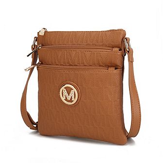 MKF Collection Lennit Embossed M Signature Crossbody Bag by Mia K